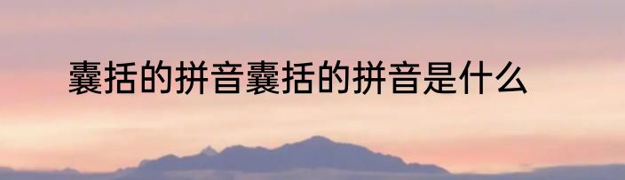 囊括的拼音囊括的拼音是什么