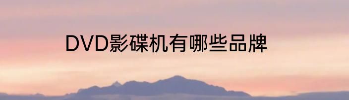 DVD影碟机有哪些品牌