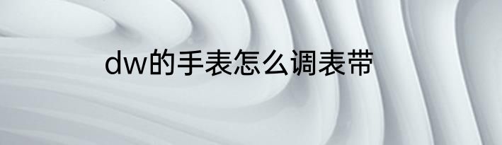 dw的手表怎么调表带