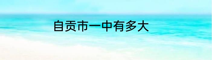自贡市一中有多大