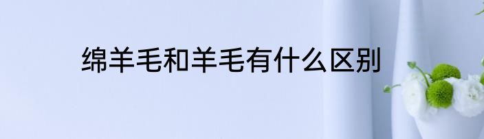 绵羊毛和羊毛有什么区别