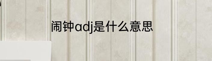 闹钟adj是什么意思