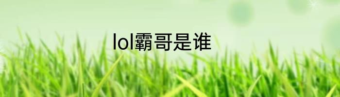 lol霸哥是谁