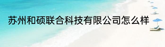 苏州和硕联合科技有限公司怎么样