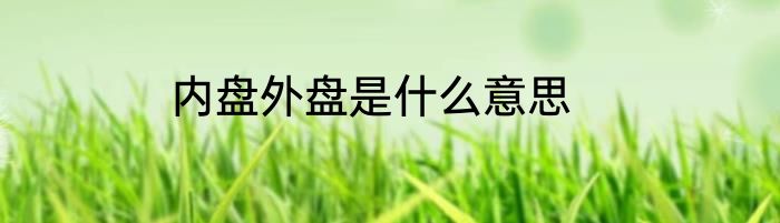 内盘外盘是什么意思