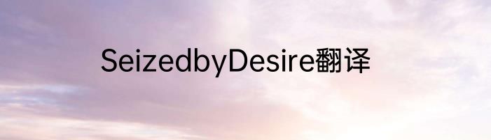 SeizedbyDesire翻译