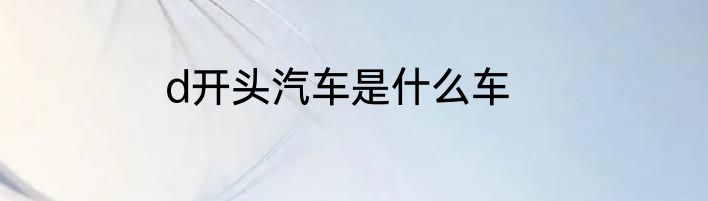 d开头汽车是什么车