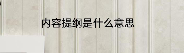 内容提纲是什么意思