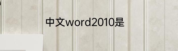 中文word2010是