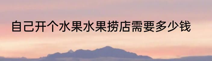 自己开个水果水果捞店需要多少钱