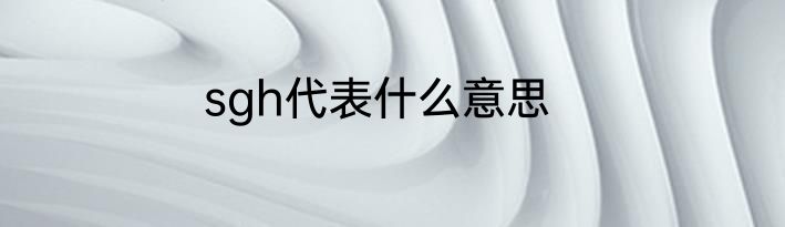 sgh代表什么意思