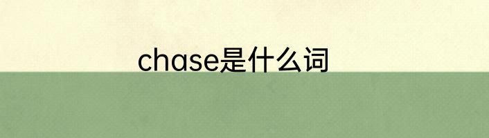 chase是什么词