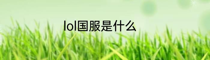 lol国服是什么