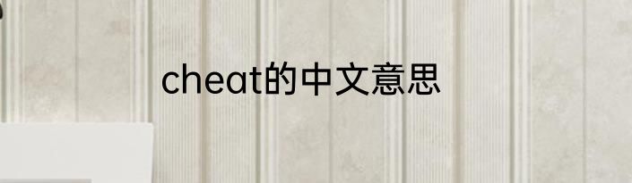 cheat的中文意思
