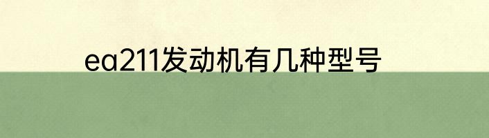 ea211发动机有几种型号