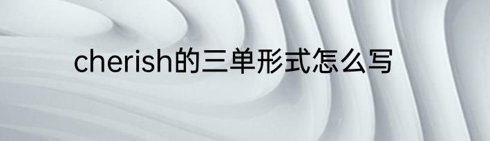 cherish的三单形式怎么写