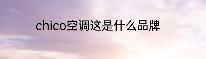 chico空调这是什么品牌