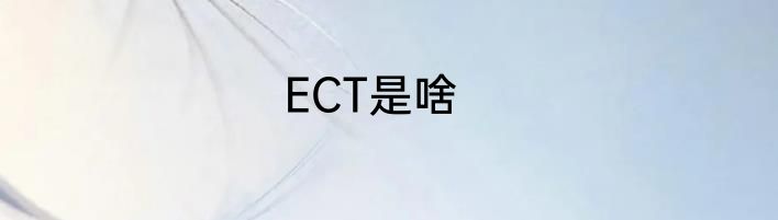 ECT是啥
