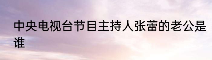 中央电视台节目主持人张蕾的老公是谁