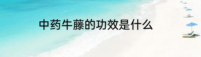 中药牛藤的功效是什么
