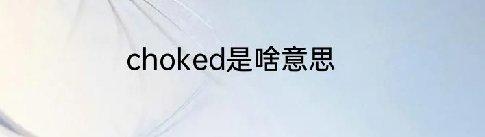 choked是啥意思