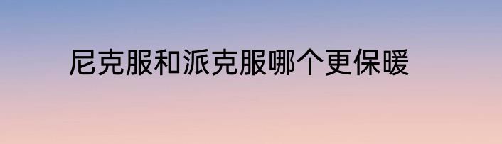 尼克服和派克服哪个更保暖