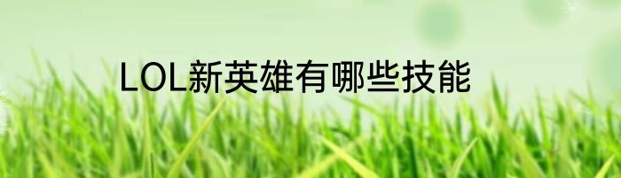 LOL新英雄有哪些技能
