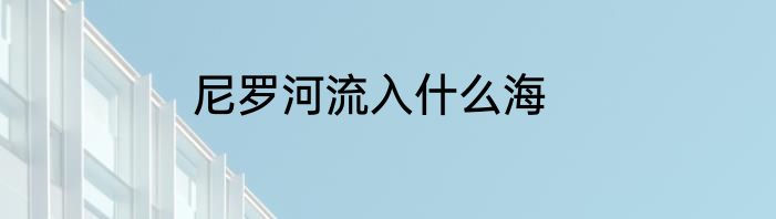 尼罗河流入什么海