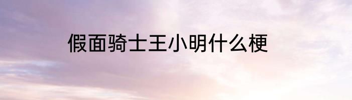 假面骑士王小明什么梗