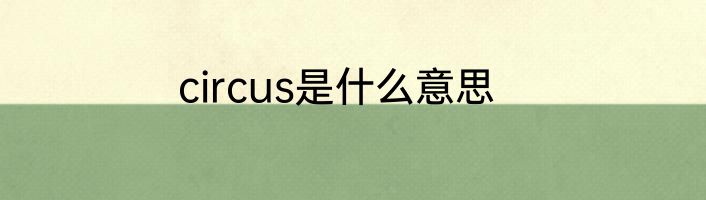 circus是什么意思