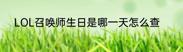LOL召唤师生日是哪一天怎么查