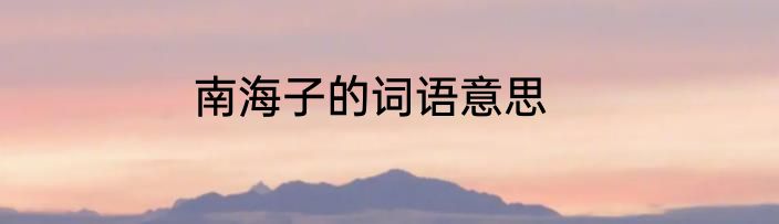 南海子的词语意思
