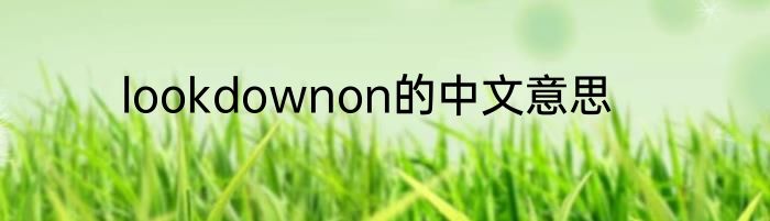 lookdownon的中文意思