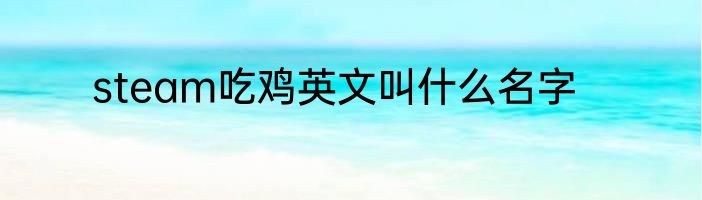 steam吃鸡英文叫什么名字