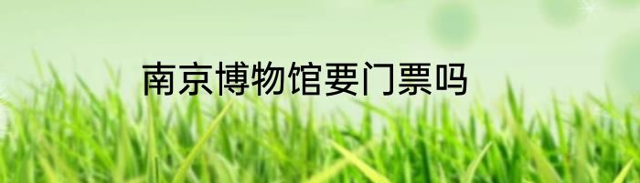 南京博物馆要门票吗