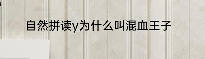 自然拼读y为什么叫混血王子