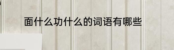 面什么功什么的词语有哪些