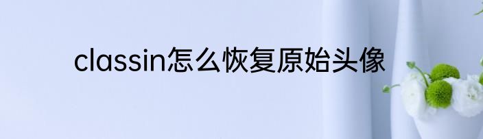 classin怎么恢复原始头像