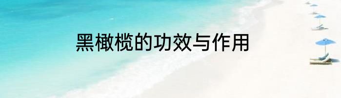 黑橄榄的功效与作用