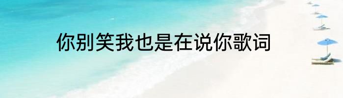 你别笑我也是在说你歌词