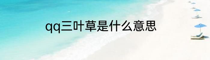 qq三叶草是什么意思