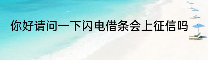 你好请问一下闪电借条会上征信吗