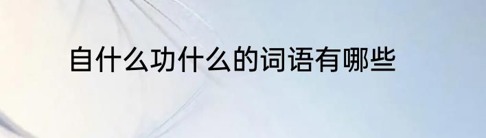 自什么功什么的词语有哪些