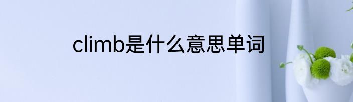 climb是什么意思单词