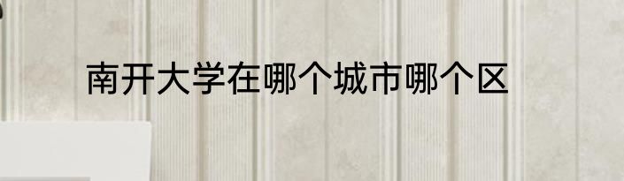 南开大学在哪个城市哪个区