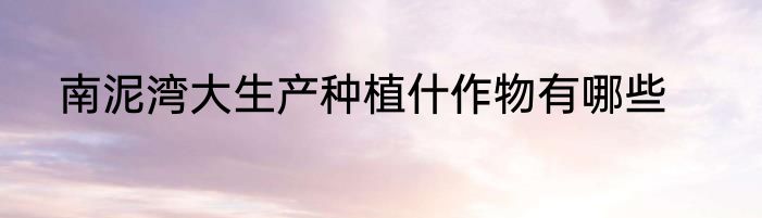 南泥湾大生产种植什作物有哪些