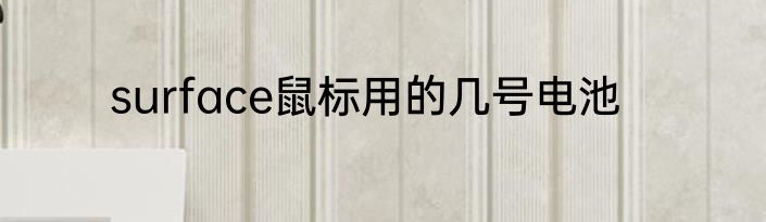 surface鼠标用的几号电池