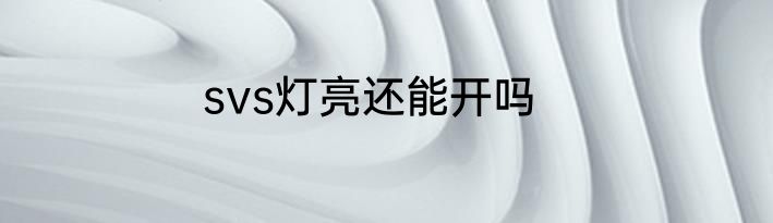 svs灯亮还能开吗