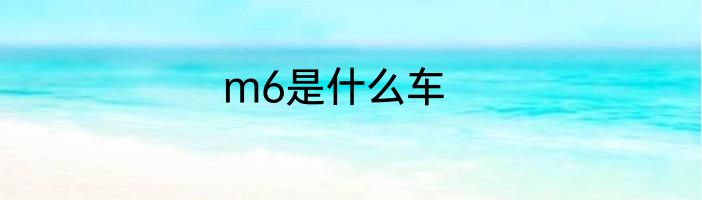 m6是什么车