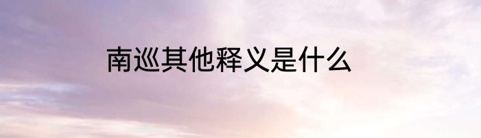 南巡其他释义是什么